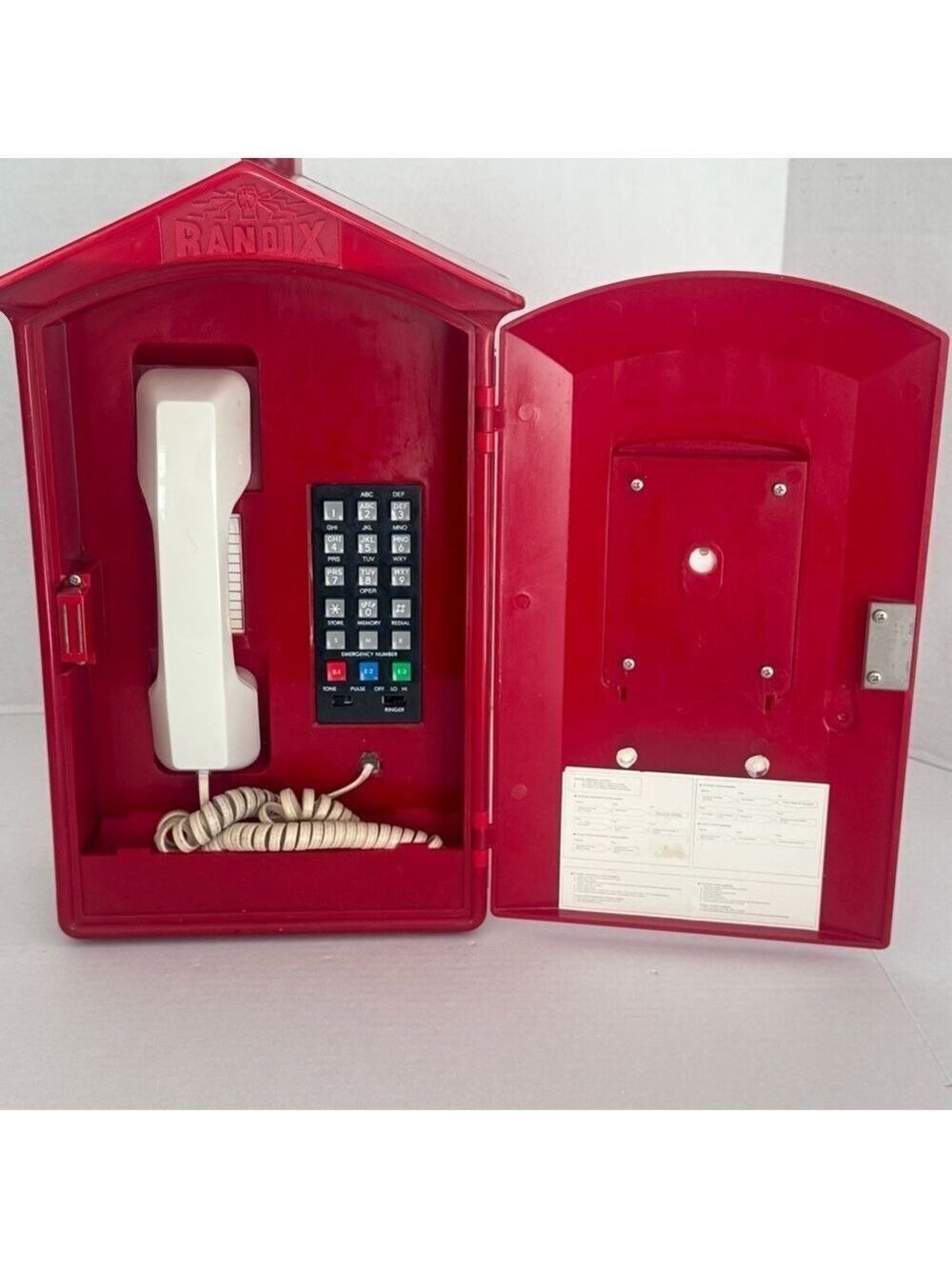 Vintage Randix Fire House Box Telephone Wall Mount Push Button, Tested And Works